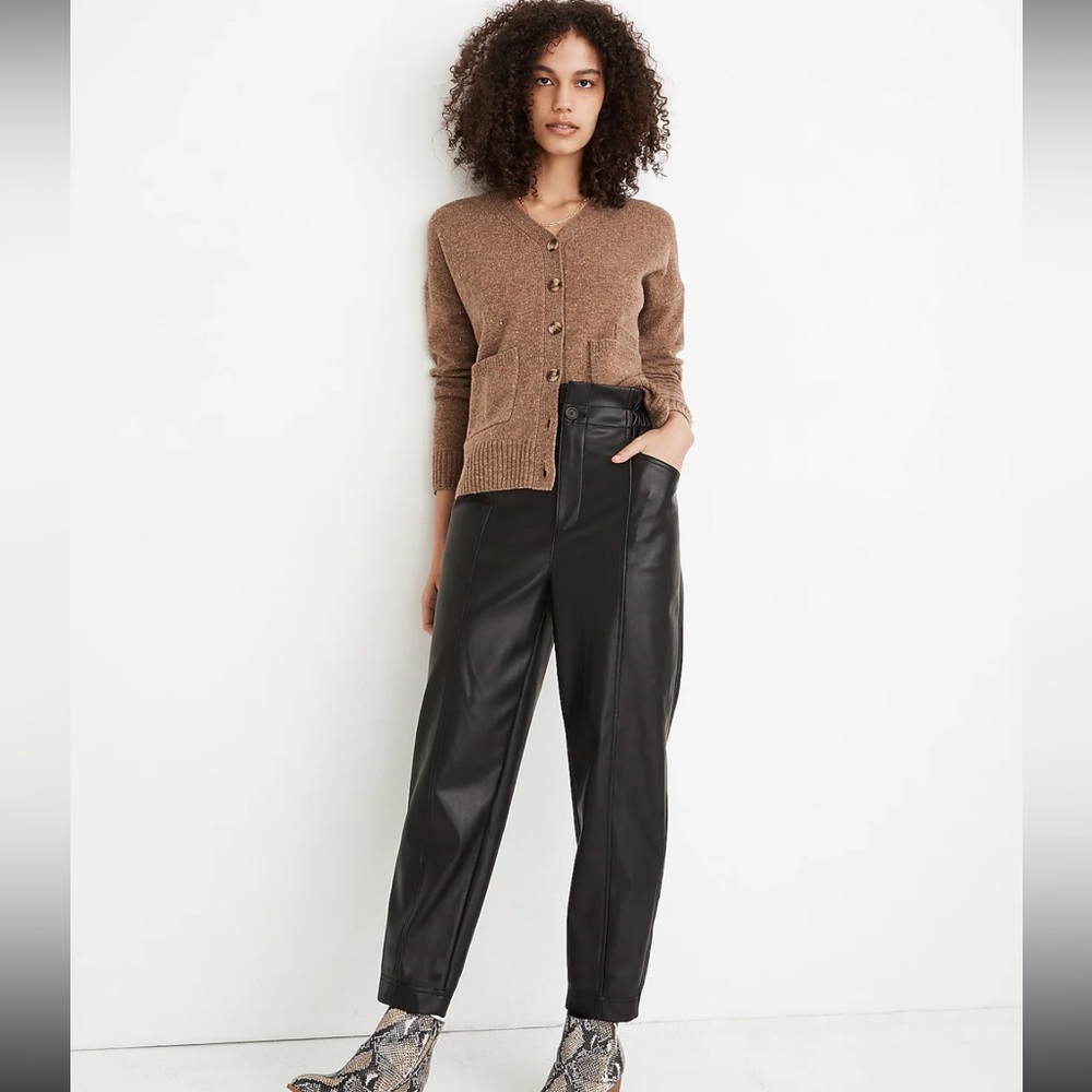 Madewell Vegan Leather Pull-On Paperbag Pants